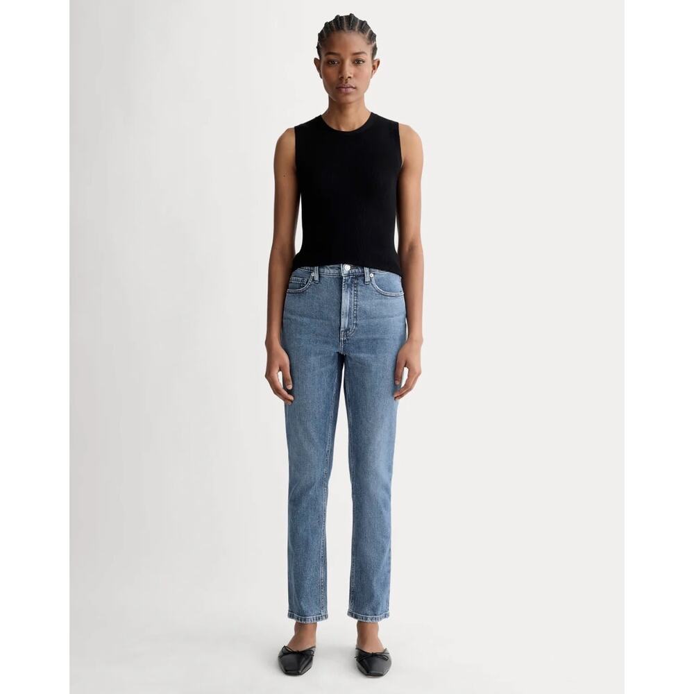 Everlane Women's Original Cheeky Jean in Medium Washed Blue 32 Crop